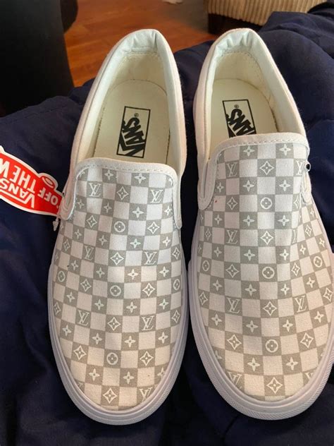 louis vuitton vans white|louis vuitton slip on sneakers.